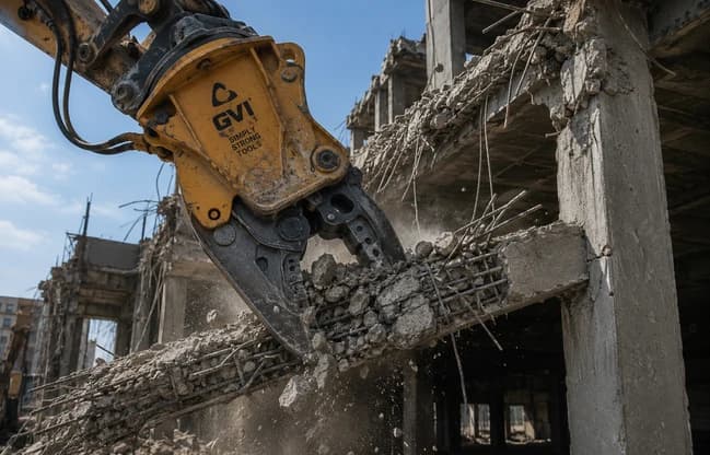 Demolição de pilares e vigas de concreto